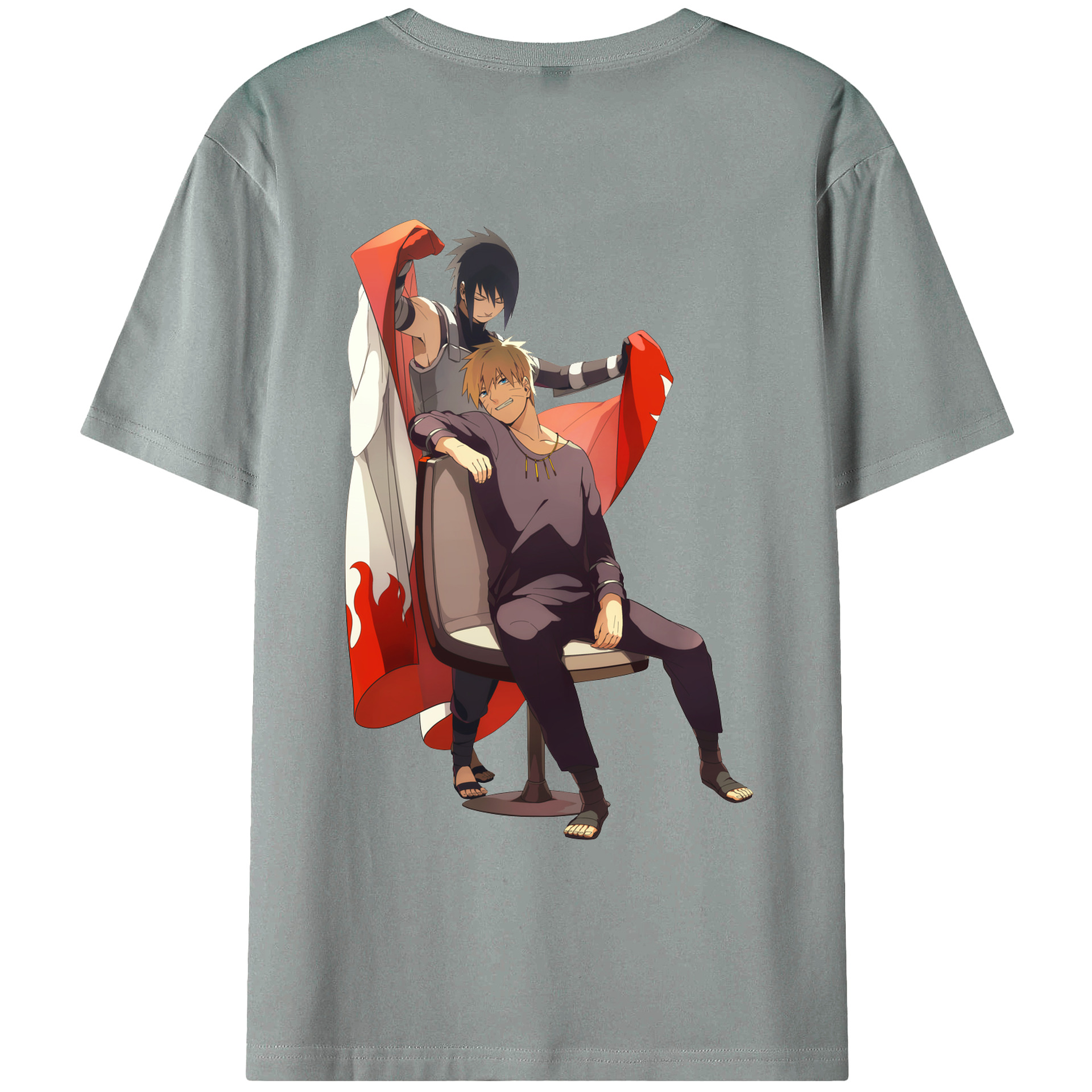 （画像用） NARUTO -ナルト- うずまき ナルト Uzumaki Naruto 綿100％ メンズ半袖Tシャツ（バックプリント） 通気性